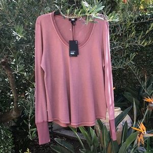 Paige dusty rose long sleeve tee shirt NWT size large